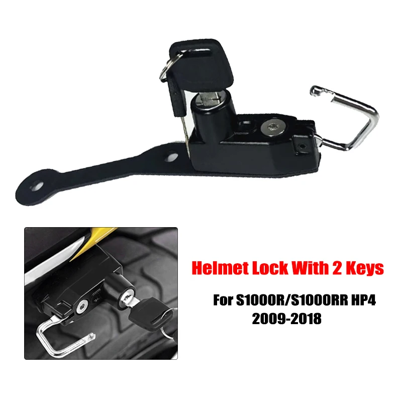 

For BMW S1000R Helmet Lock S1000RR S1000 RR HP4 S 1000RR 2009-2018 Anti-theft Security Alloy Helmet Lock Mount Hook with 2 Keys