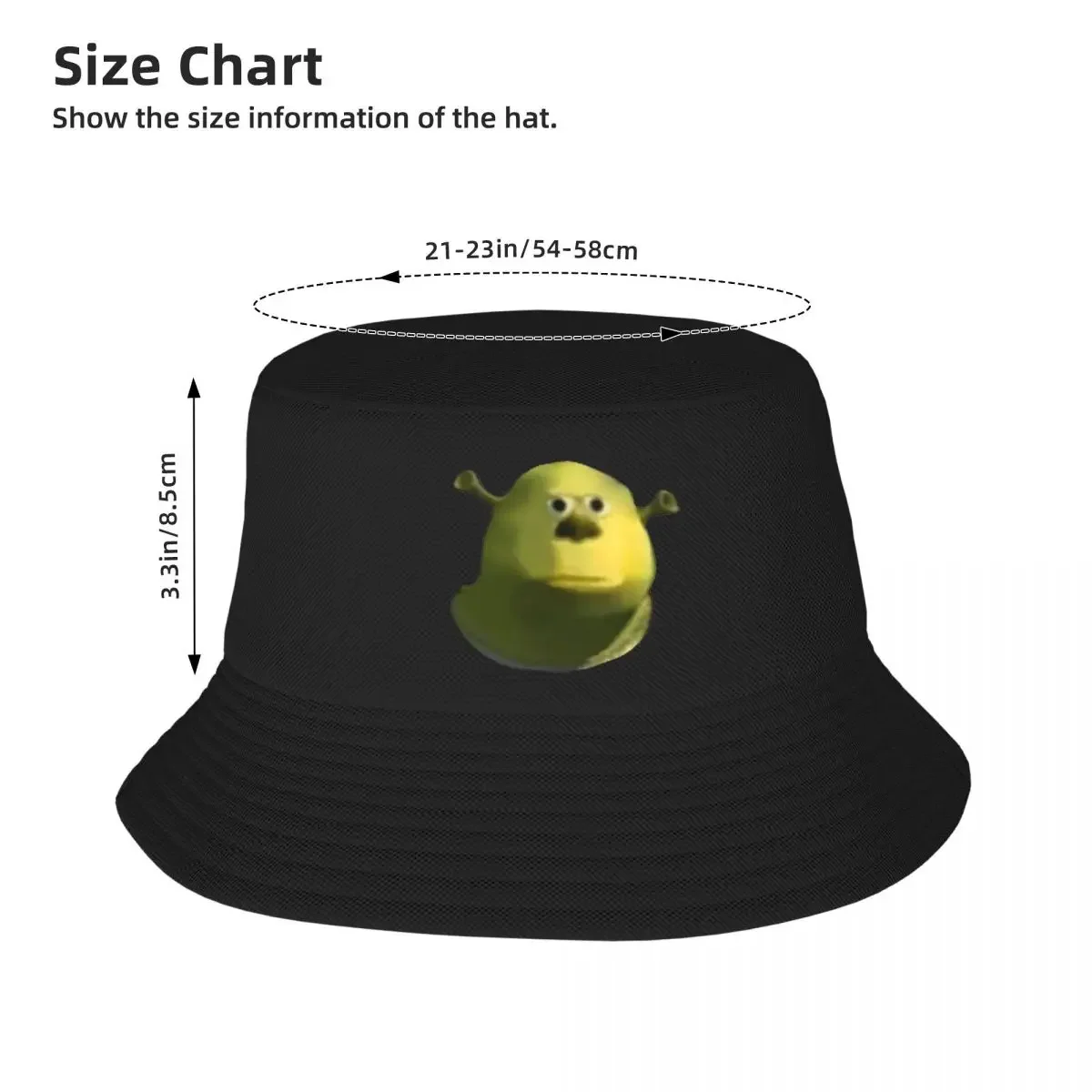 Shrek Meme Bucket Hat Panama For Man Woman Bob Hats Fashion Fisherman Hats Summer Beach Fishing Unisex Caps