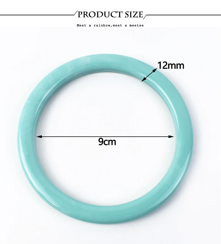 2/4Pcs 9cm Amber Plastic Bag Handle Acrylic O Ring Purse Frame Women Handbag Woven-bag Replace Handles DIY Bags Accessories