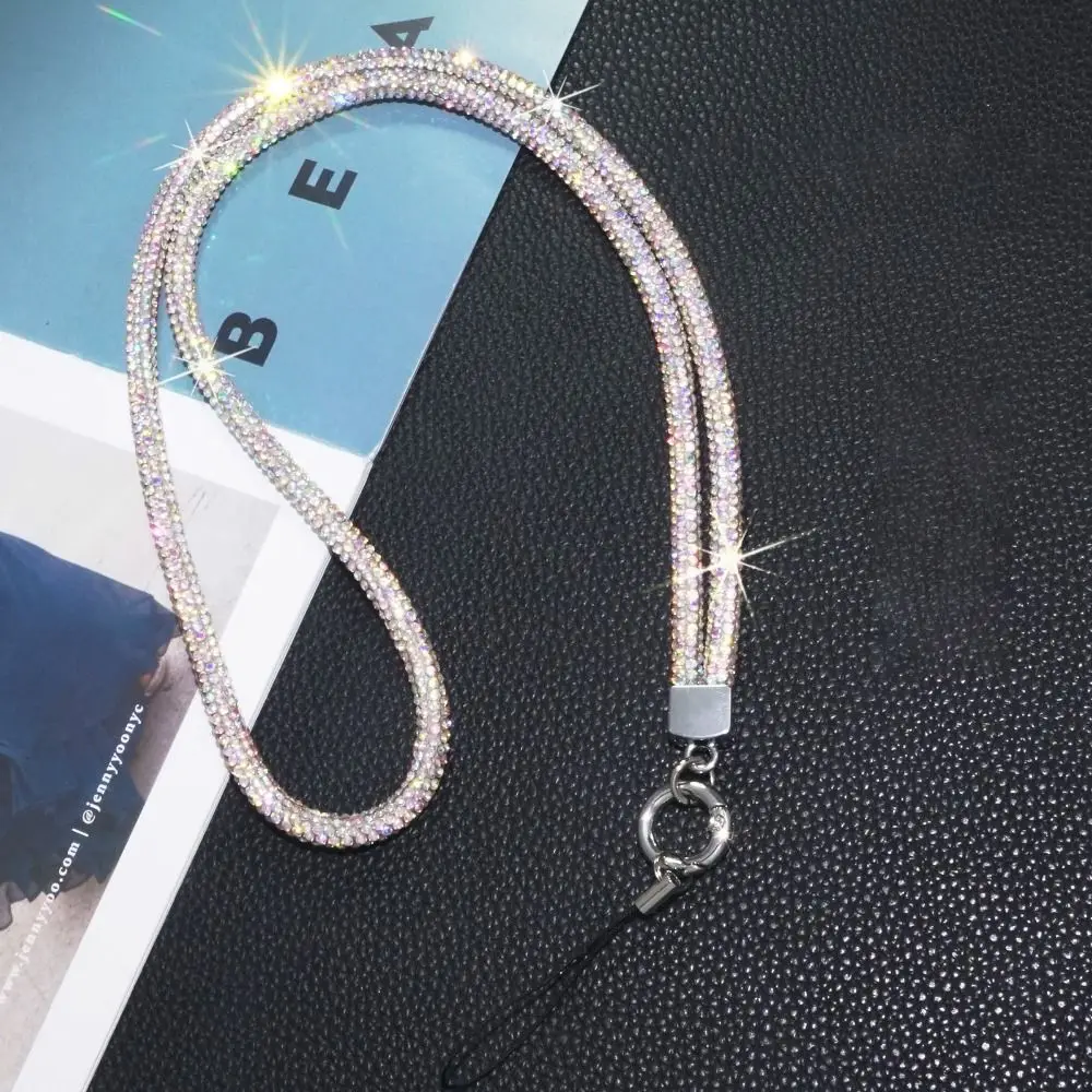 1PC Luxury Rhinestone Phone Hanging Rope Neck Hanging Chain Phone Case Lanyard  Anti-Loss Hanging Ornaments Strap