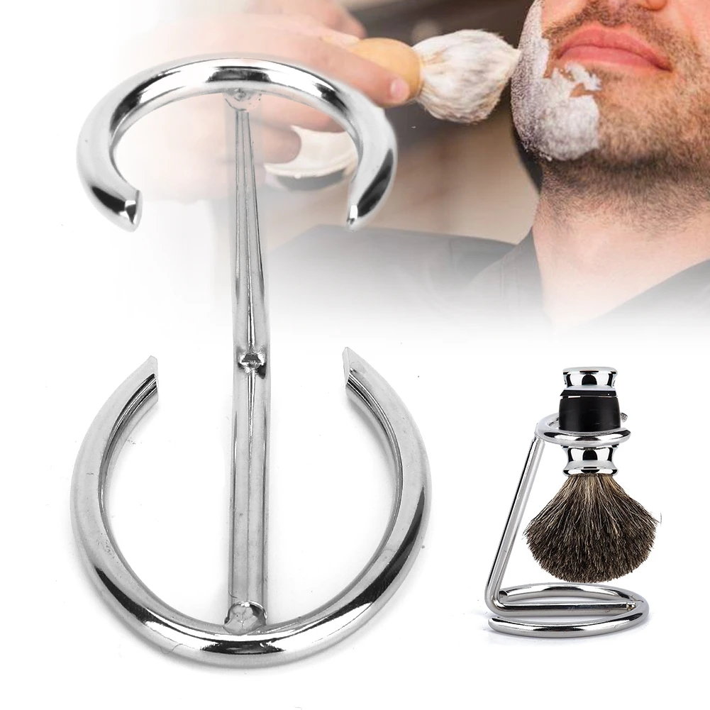  Brush Holder Men Shaving Brush Stainless Steel Stand Holder for Salon Home Travel Use Shaving Brush Stand