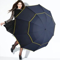 Double Strong Wind Resistant Umbrella Rain Women Large Folding Non-automatic Umbrellas Men Family Travel Business Paraguas