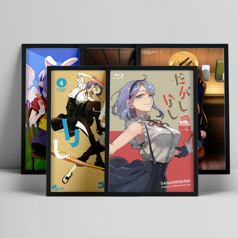 Póster de Anime japonés Dagashi Kashi, Personaje de dibujos animados de Manga, lienzo artístico impreso, pintura, pegatinas de pared, decoración del hogar para dormitorio Otaku