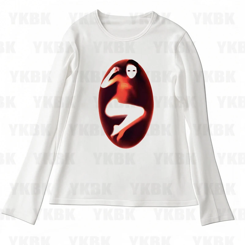 

Harajuku Streetwear Women Girl Punk Loose Long Sleeve O-neck Tees Fashion Casual Character Print Y2k T-shirts Aesthetic Vintage