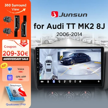 Junsun 360 °   Cámara panorámica Radio de coche para Audi TT MK2 8J 2006-2014 pantalla CarPlay inalámbrica Android Auto estéreo GPS Nav RDS WiFi 1
