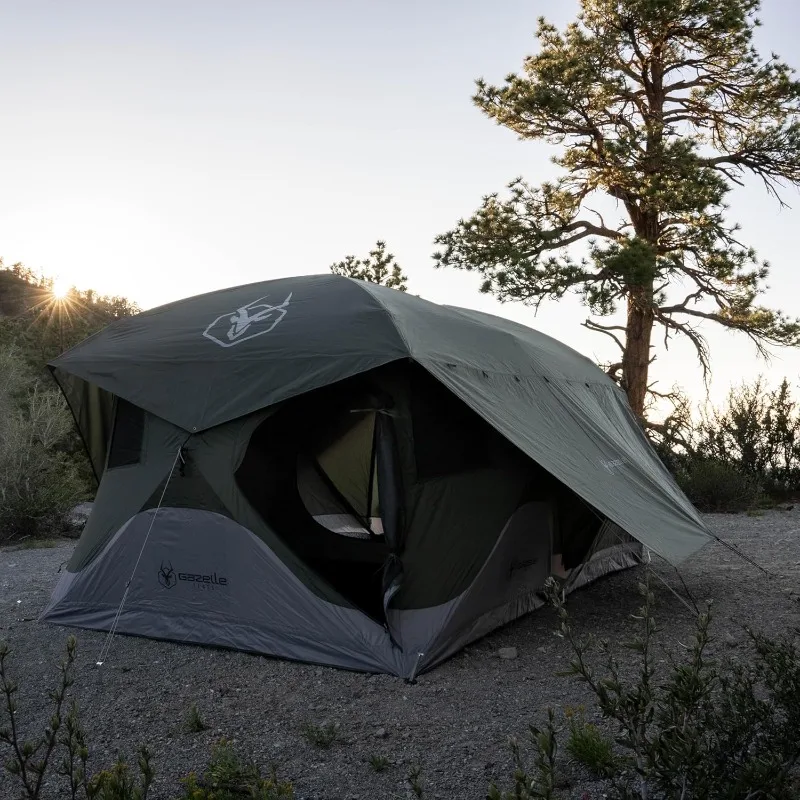Gazelle Tents™, T4 Tandem Hub Tent, Easy 90 Second Set-Up, Waterproof, UV Resistant, Convertible Screen Room, Removable Floor, view 5