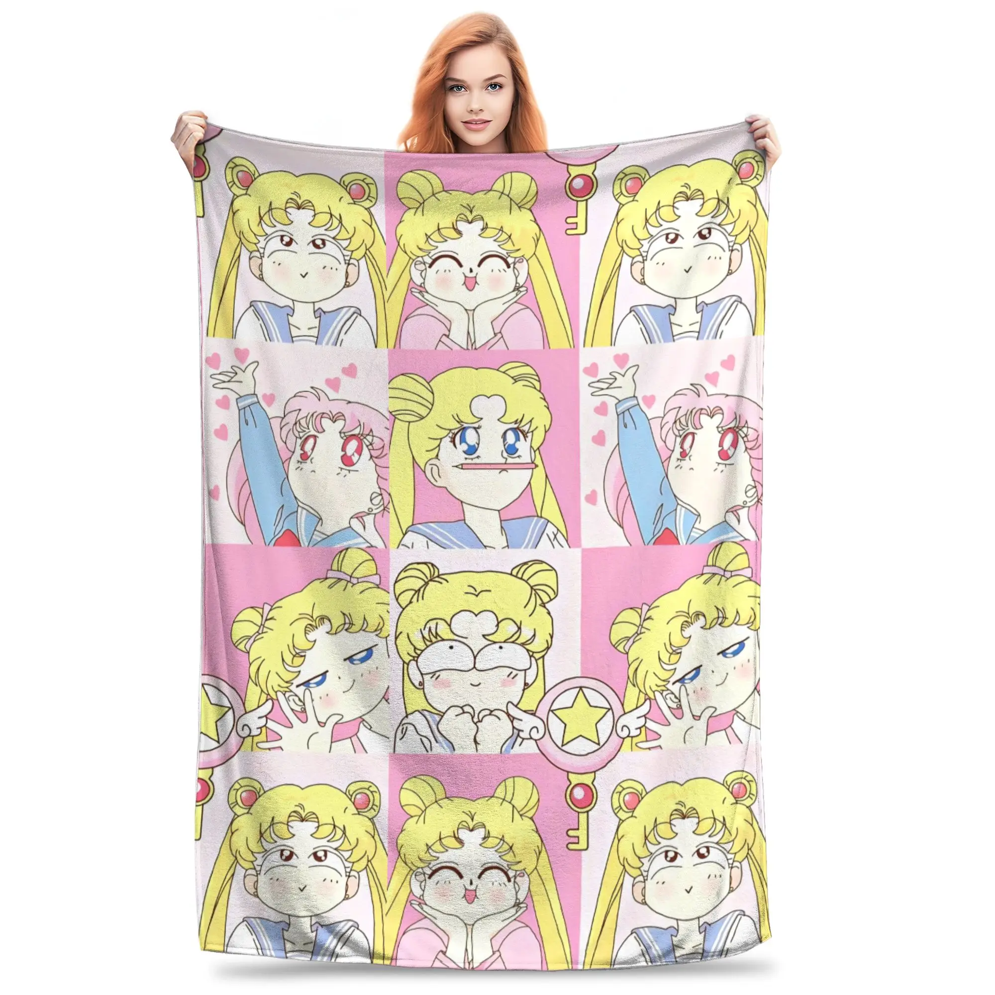 1PC home Cutecore Sailor Moon  Blanket Super Cosy Plush Home Living Room Sofa halloween