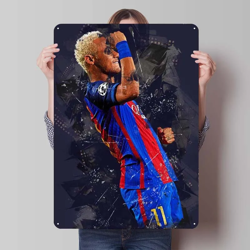 Neymar Poster Sports Metal Sign Home Living Room Decoration Aesthetic Custom Tinplate Sign for Wall Art Decoration Corner Coffee