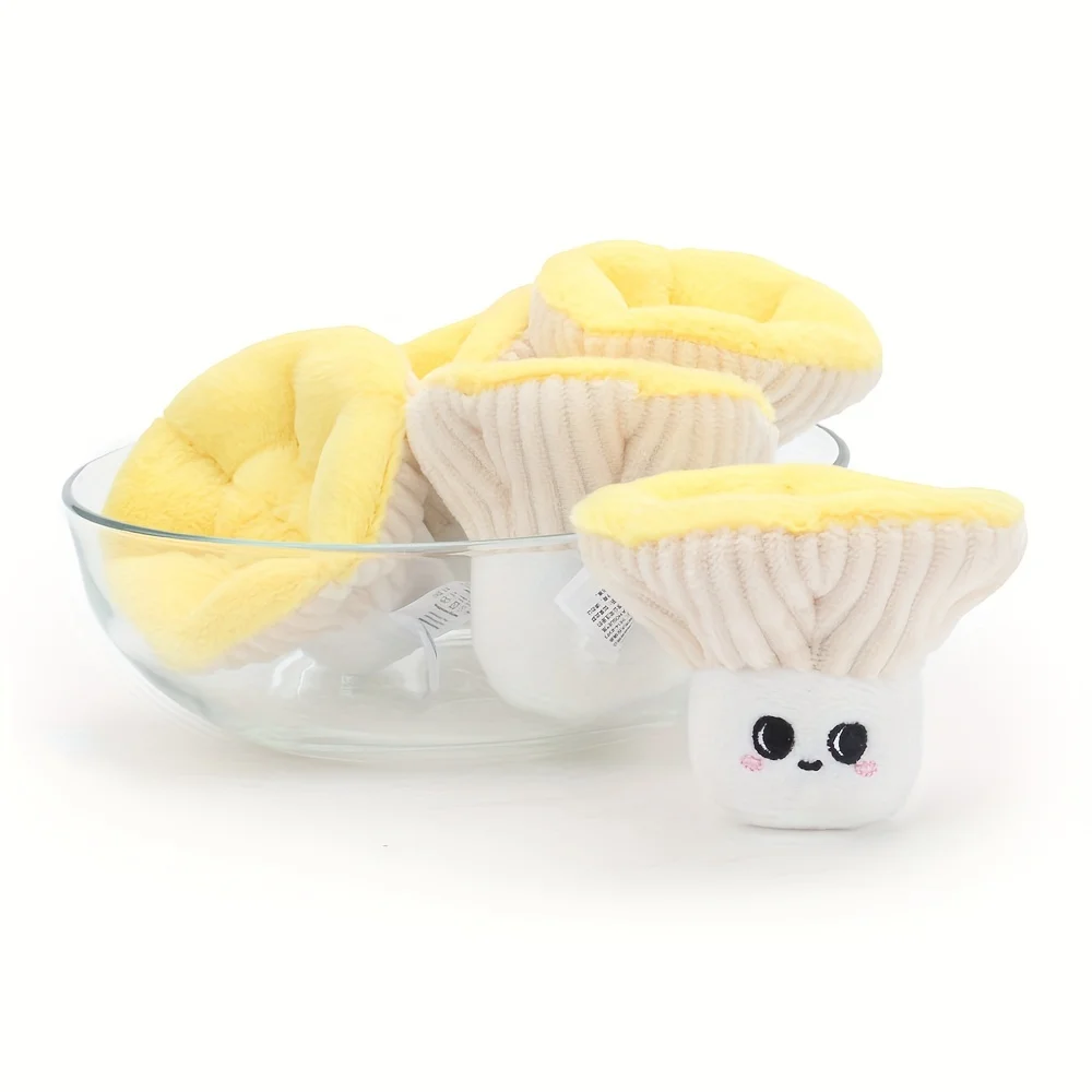 8CM żółty grzyb pluszowa roślina warzywna lalka seria dla dzieci kojące zabawki prezenty