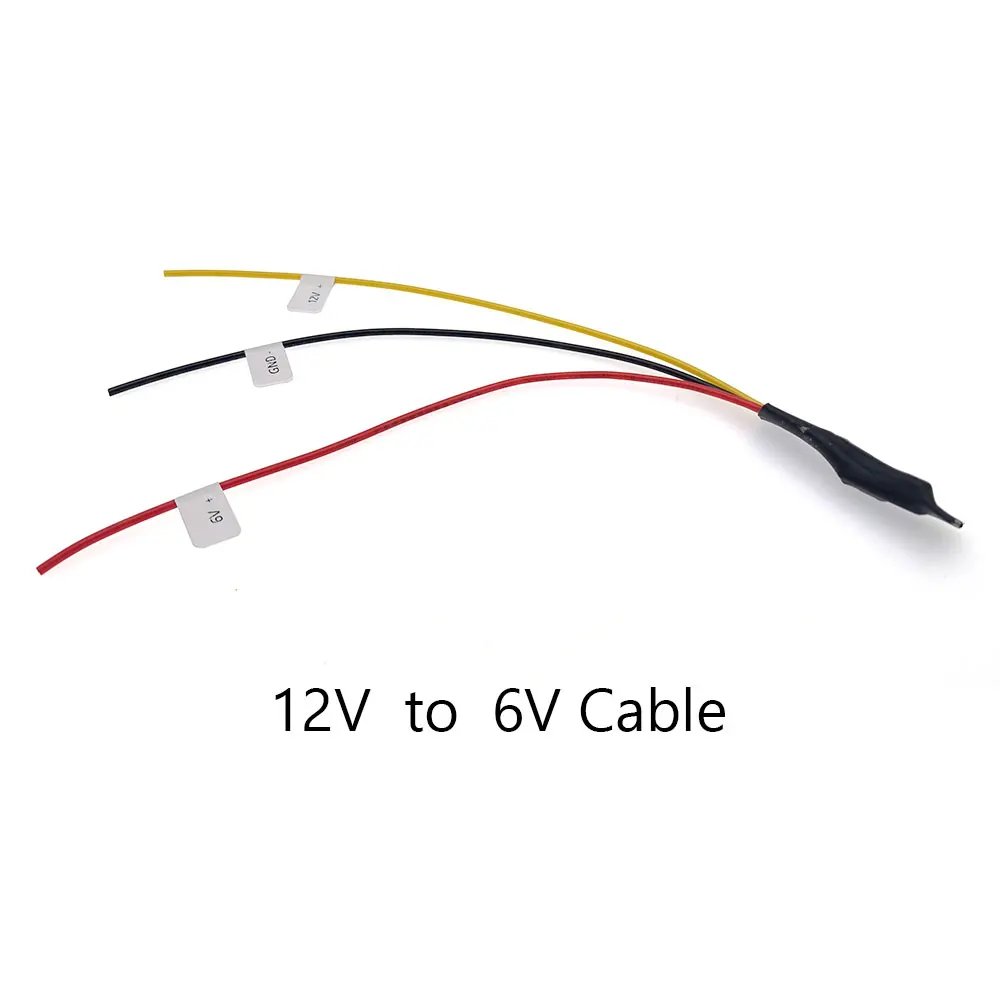 12‑Volt to 6‑Volt Step‑Down Power Converter Cable for Use with Car Reverse Backup Rear View Camera and Android Radio Player
