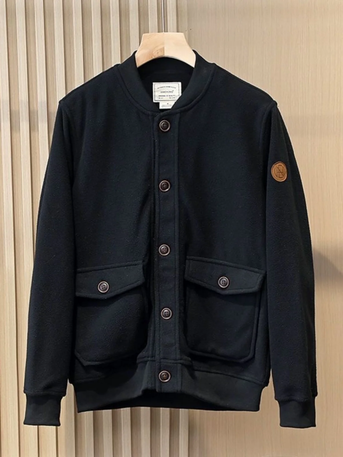 

Американский ретро бейсбольный воротник, двусторонний Fce, повседневная мужская модная осенне-зимняя верхняя одежда, теплая свободная посадка