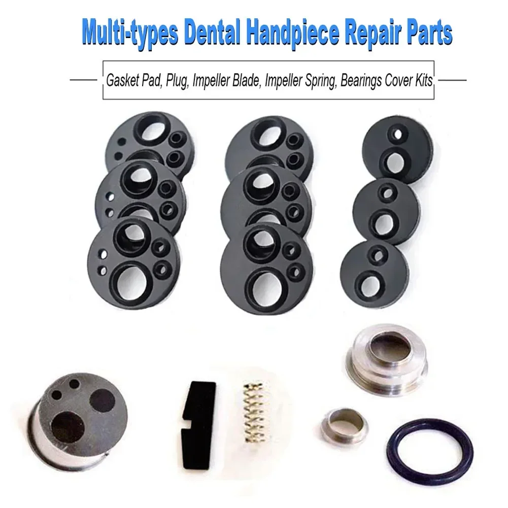 10/30Pcs Dental Handpiece Tail Pad Seal Plug 2/4/6 Hole NSK-PANA-MAX Bearing Cover Kits Motor Impeller Spring Repair Spare Parts