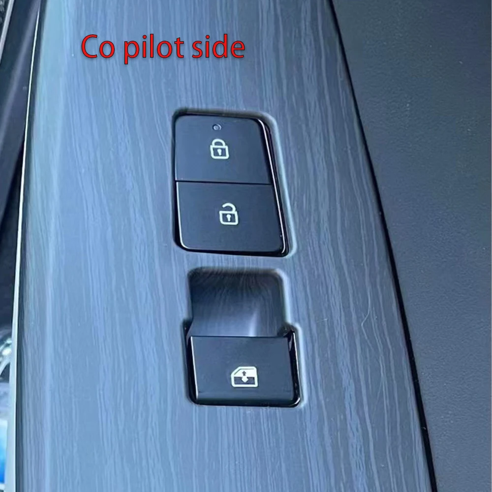 Wood Grain Style Window Lift Switch Panel Cover Door Armrest Trim Sticker For KIA EV6 With Heating Button In Passenger