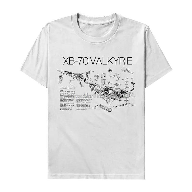 Summer Cotton Short Sleeve Unisex T Shirt Oversized Streetwear Tees USAF XB-70 Valkyrie Strategic Bomber Printed Men's T-Shirt