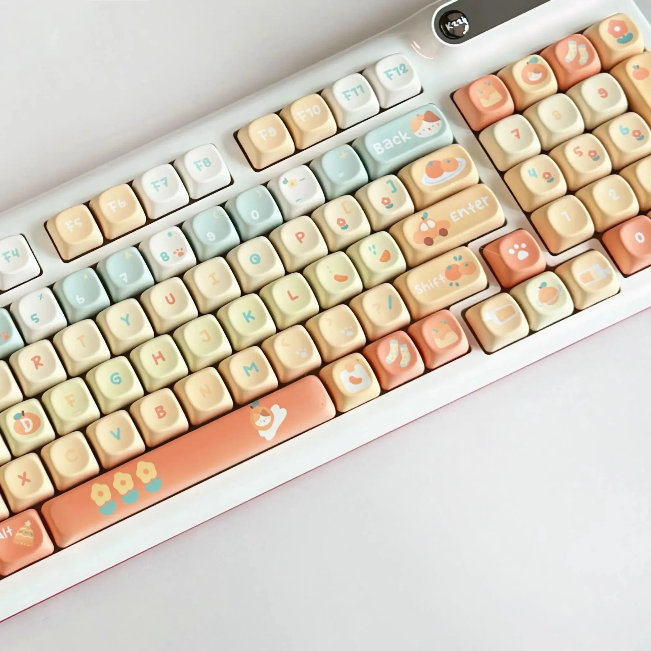 131 key/Set Orange Soda Keycaps XOA Height Cross Aaxis Universal Gaming Mechanical Keyboard Kit Customized Keyboard Keycaps