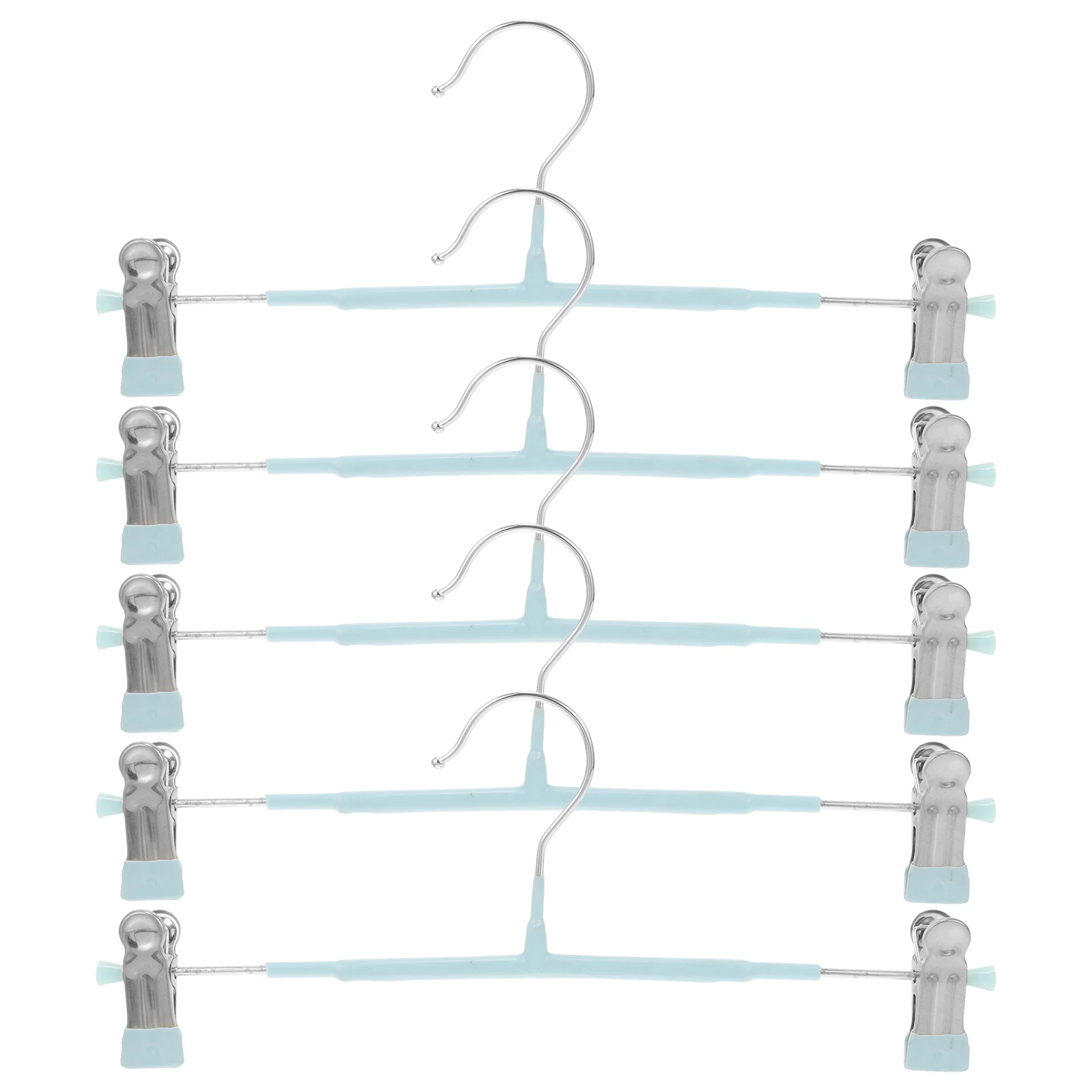 

5Pcs Stainless Steel Clothes Hangers Double-Clip Adjustable Heavy Duty Telescopic Pants Skirt Organizer Telescopic Hanger