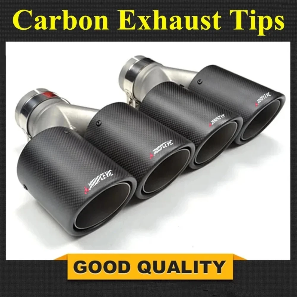 

1PCS Car Carbon Fiber Matte Muffler Tip Y Shape Double Exit Exhaust Pipe Mufflers Nozzle Decoration Universal Stainless Silver