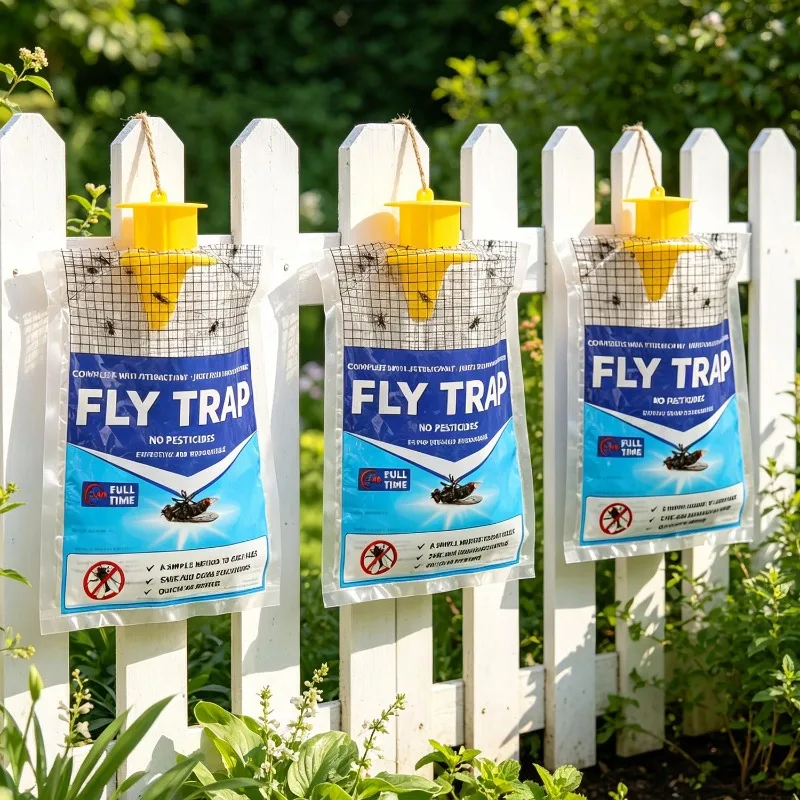 1-5Pcs Hanging Fly Trap Bag Outdoor Non-Toxic Disposable Insect Bug Catcher for Garden Farm Yard Animal Pens Pest Control Tools