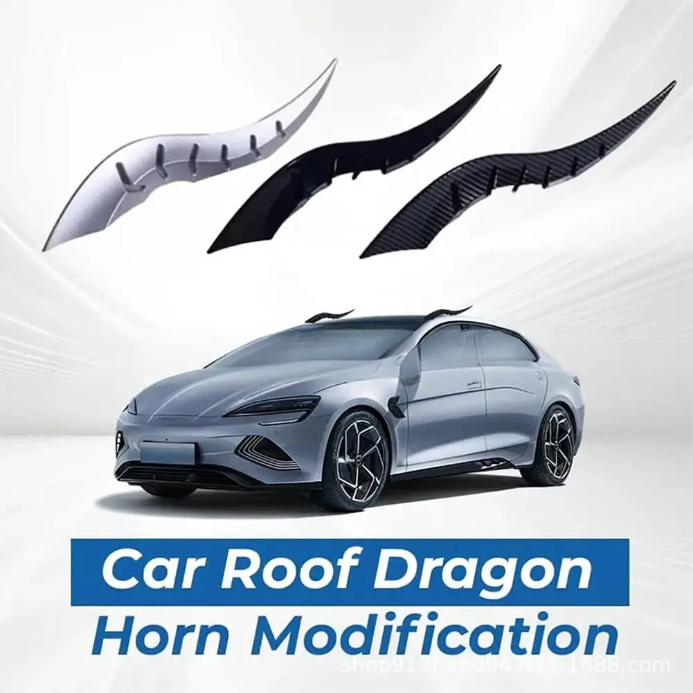 

3D Dragon Horn Car Roof Decoration Auto Creative Modification Decor Universal Bull Horns Personalized Car Exterior Acessory