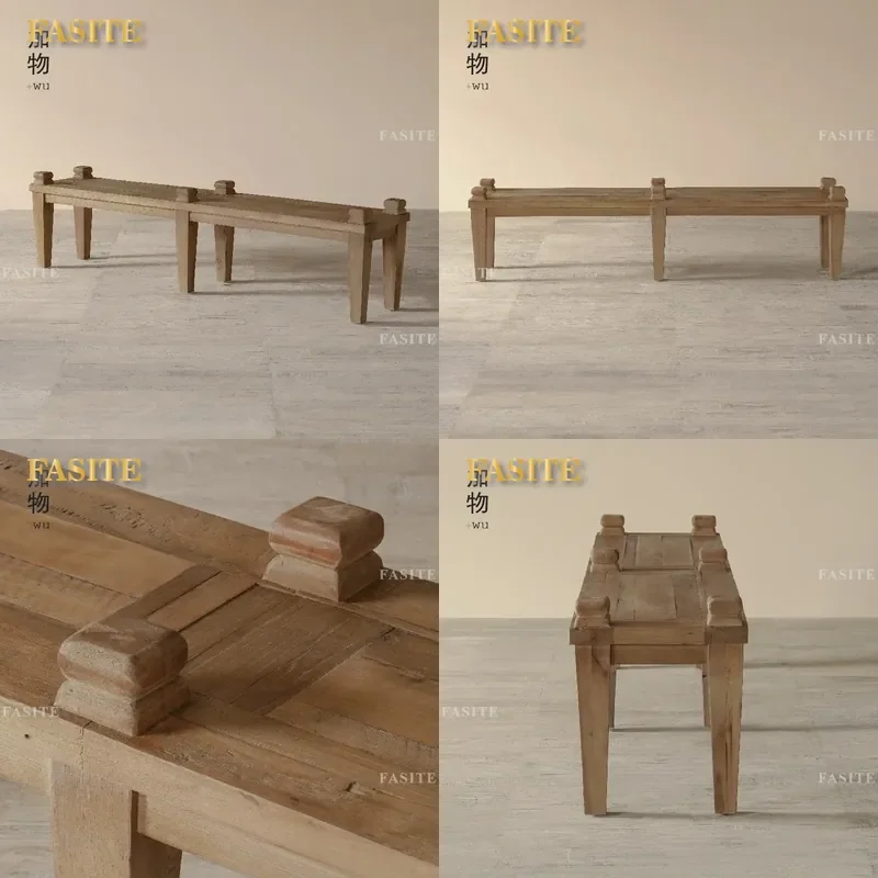 For Wabi Silent Wind B&B Rooms Antique Replica Furniture Retro Old Wood TV Cabinet Bench Coffee Table Ancient Style Living