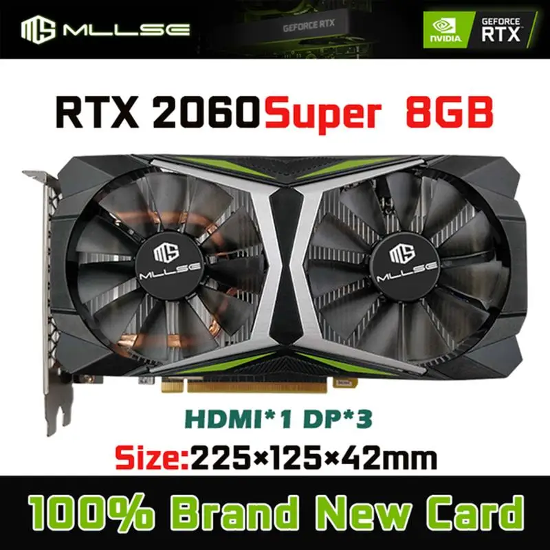 2025 Mllse RTX 2060 Super 8GB Graphics Card GDDR6 256Bit PCIE PCI-E3.0 16X 1470MHz 2176units rtx 2060 super Gaming 8G Video Card