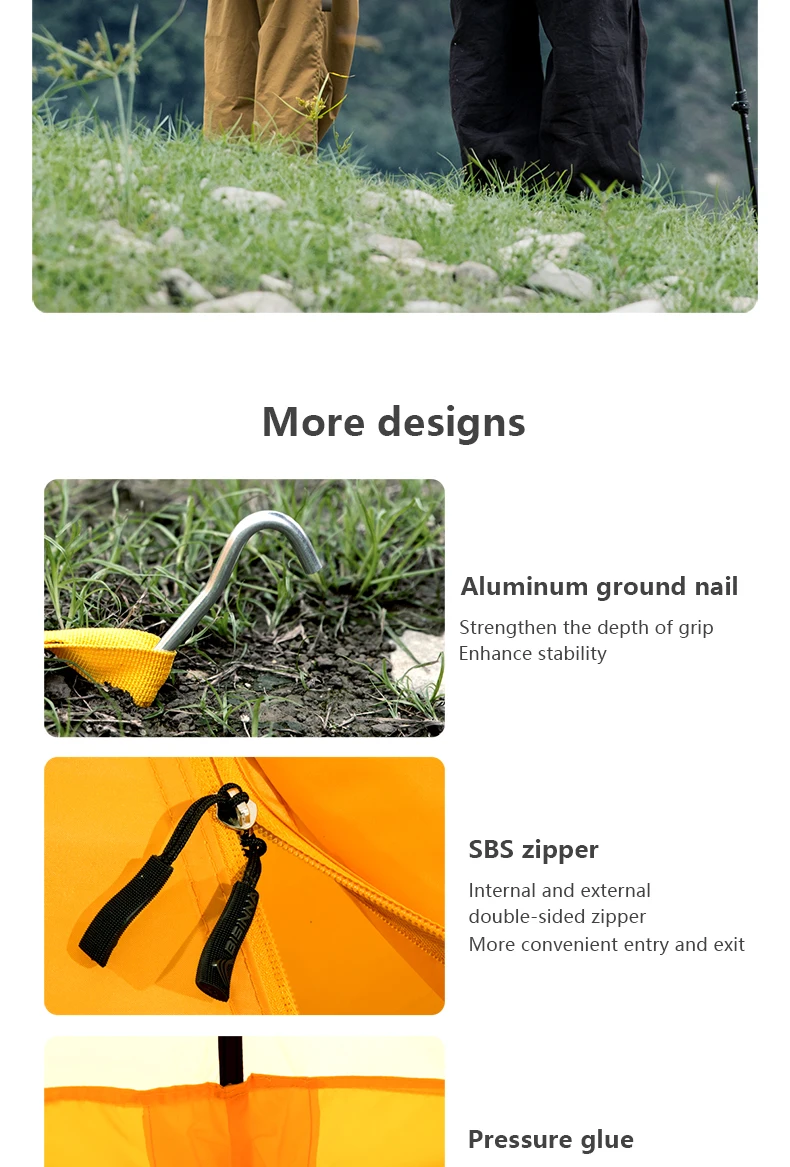 BISINNA 4-Jahreszeiten-Campingzelt mit Schneerock, 2-Personen-Doppelschicht-Aluminium-Stangenzelt für Outdoor-Rucksack, Picknick, Wandern – Detail 11