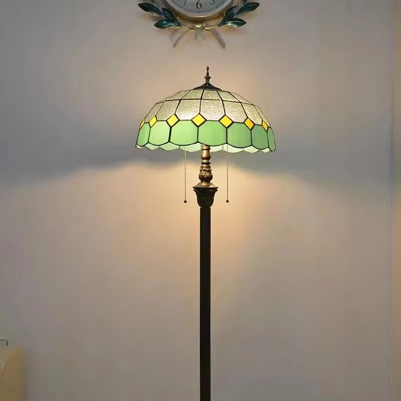 Italy European retro floor lamp glass pastoral baroque dining bedroom office living room sofa