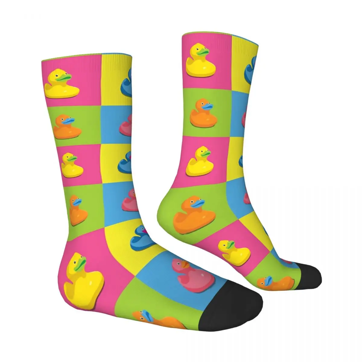 Pop Art Rubber Duck Socks Shopping 3D Print Boy Girls Mid-calf Sock