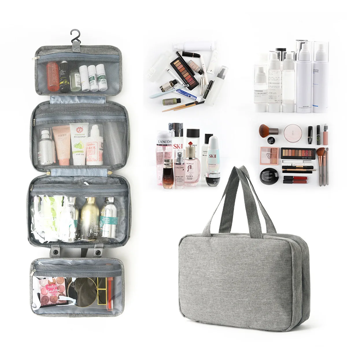 4fold Dry and Wet Separation Can Be Hung Portable Washing Home Makeup Storage Bag