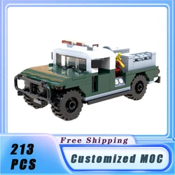 Classical City Vehicle MOC Green Creek Fire Hummer Building Blocks Model Bricks Assemble Display Children's Toys Gifts