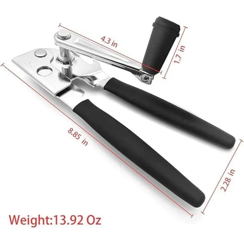 360 Degree Crank Handle Stainless Steel Tin Can Opener Ergonomic Cushioned  Multifunctional  Kitchen Tool Beer Bottle Opener