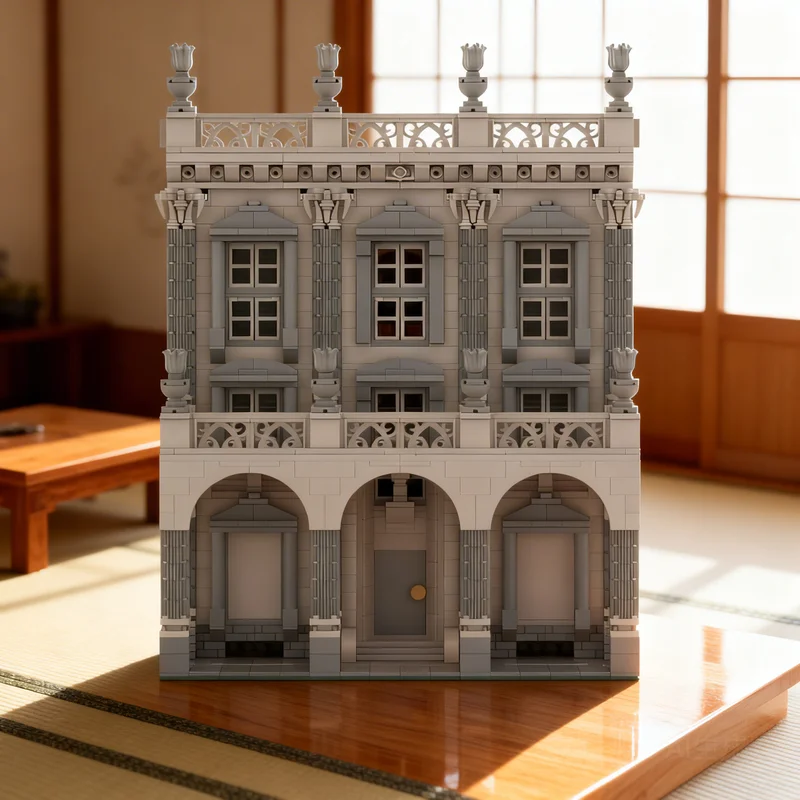 

7346 деталей MOC: Итальянский театр 2.0 – Модульная модель городской улицы, строительные блоки, архитектурные игрушки, рождественские подарки, развивающие игрушки для детей