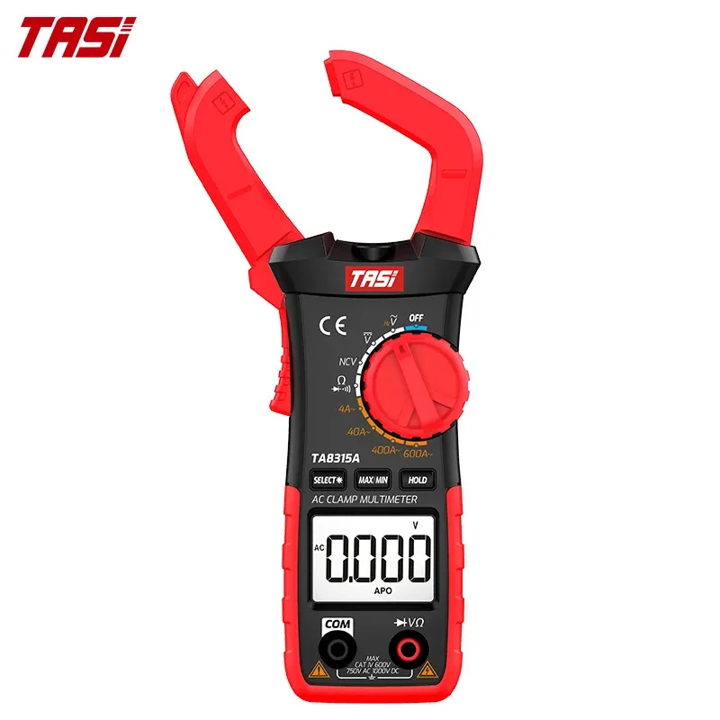 

LED IndicatorTA8315A Digital Clamp Meter 600A AC Auto-Ranging Multimeter DC Current True RMS Technology 3999 Counts Frequency Co