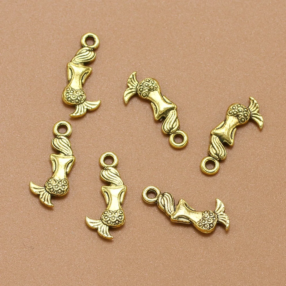 

20Pcs Alloy Retro Mermaid Pendant Charms Gold DIY Jewelry Making Necklace Bracelet Accessory Alloy Pendant Charm