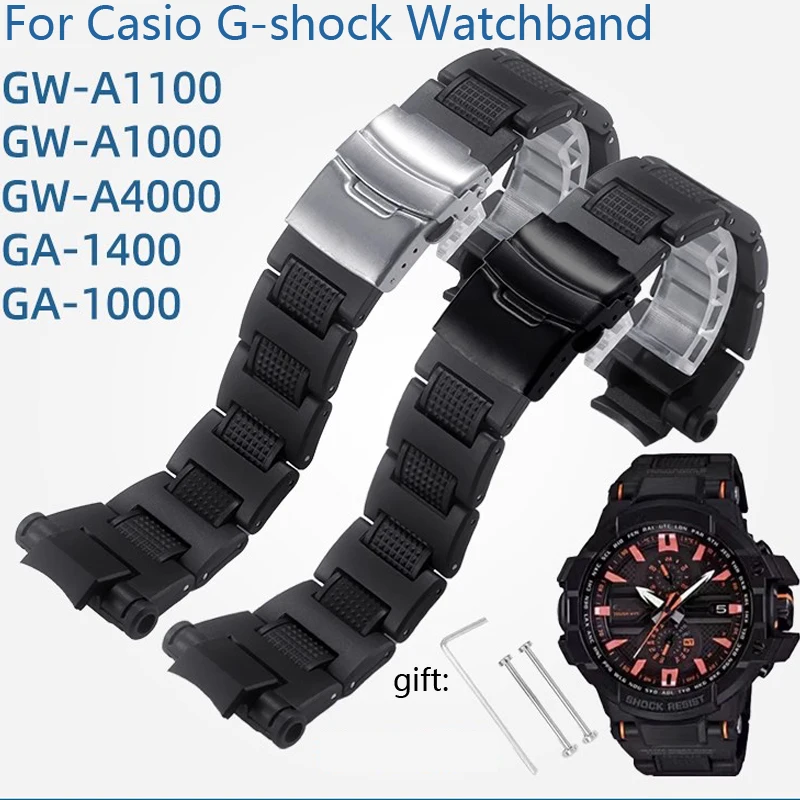 

Черный пластиковый ремешок для часов GW-A1100FC GW-A1000, высококачественный ремешок для часов, мужские спортивные наручные часы, ремешок