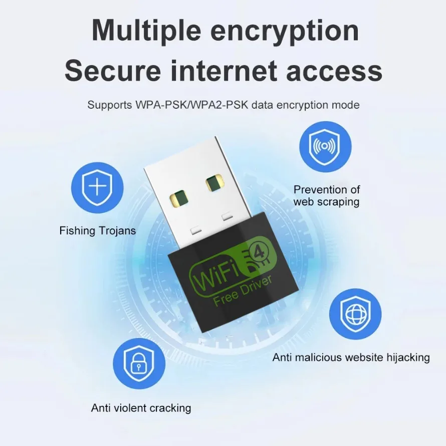 USB WiFi 어댑터 150Mbps 무선 네트워크 카드 2.4G USB 이더넷 WiFi 수신기 데스크탑 노트북 PC 무료 드라이브 용 802.11n USB Lan