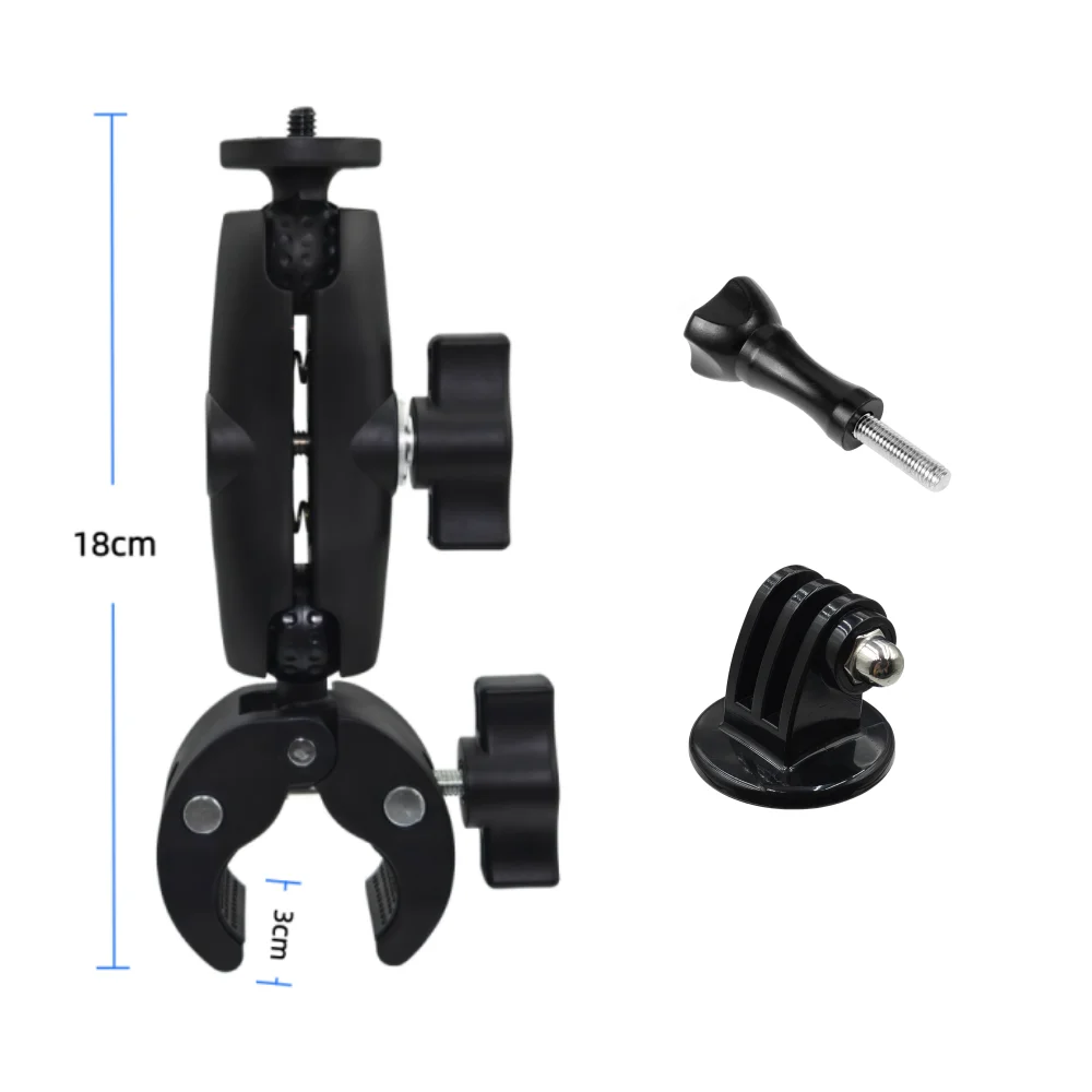 Motorfietsbevestiging Verlengstok Selfie Stick Dubbelzijdige Superklem Clip voor Insta360 X2 X3 X4 X5 Monopod Stuur Action Camera