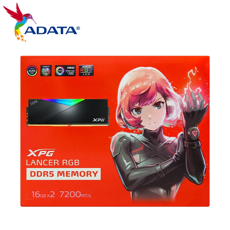 ADATA XPG LANCER DDR5 Memory 7200MHz 6800MHz 16GB*2 A-die RGB LANCER Memory Module 100% Original Memoria Ram Ddr5 with Heatsink