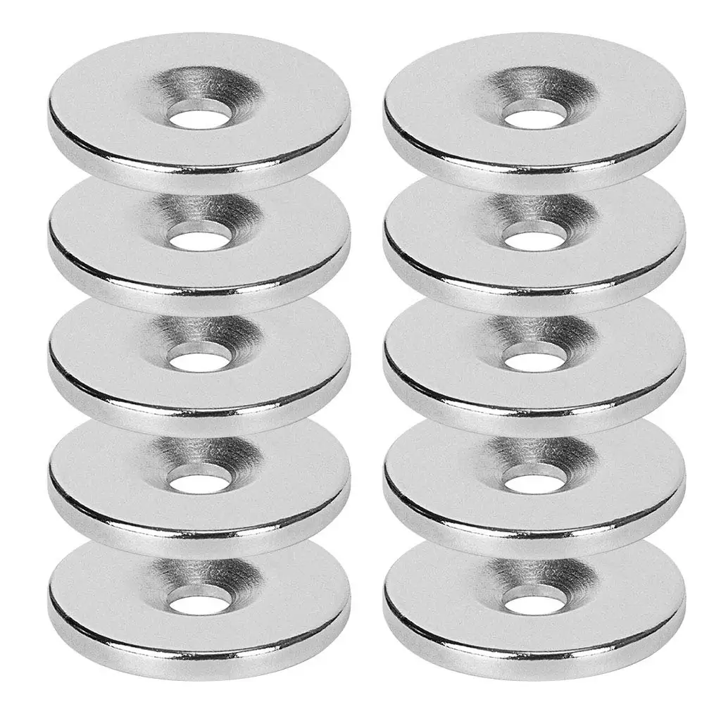 

Permanent Rare Earth Disc Magnets 10Pcs Rare Earth Magnets Super Strong Neodymium Disc Countersunk Hole Magnet 25*3-5mm DIY Craf