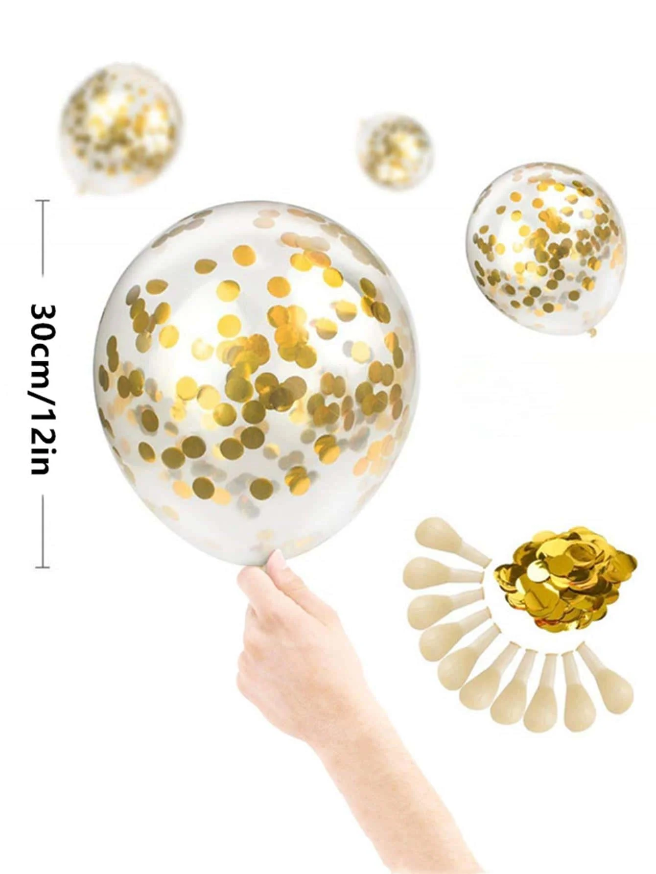 10 قطعة 12 بوصة متعدد الألوان النثار اللاتكس بالون بريق واضح شفاف بالوعة الهيليوم لحفل الزفاف ، عيد ميلاد ، العودة إلى المدرسة