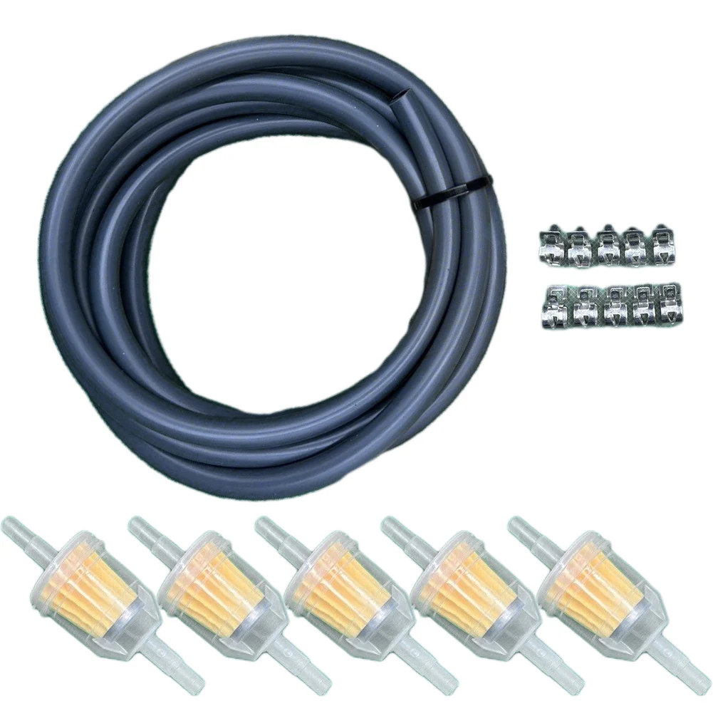 7ft Fuel Line Hose with 10 Secure Clamps and 5 Inline Filters for Tecumseh Lawn Mowers Tractors and Small Engines