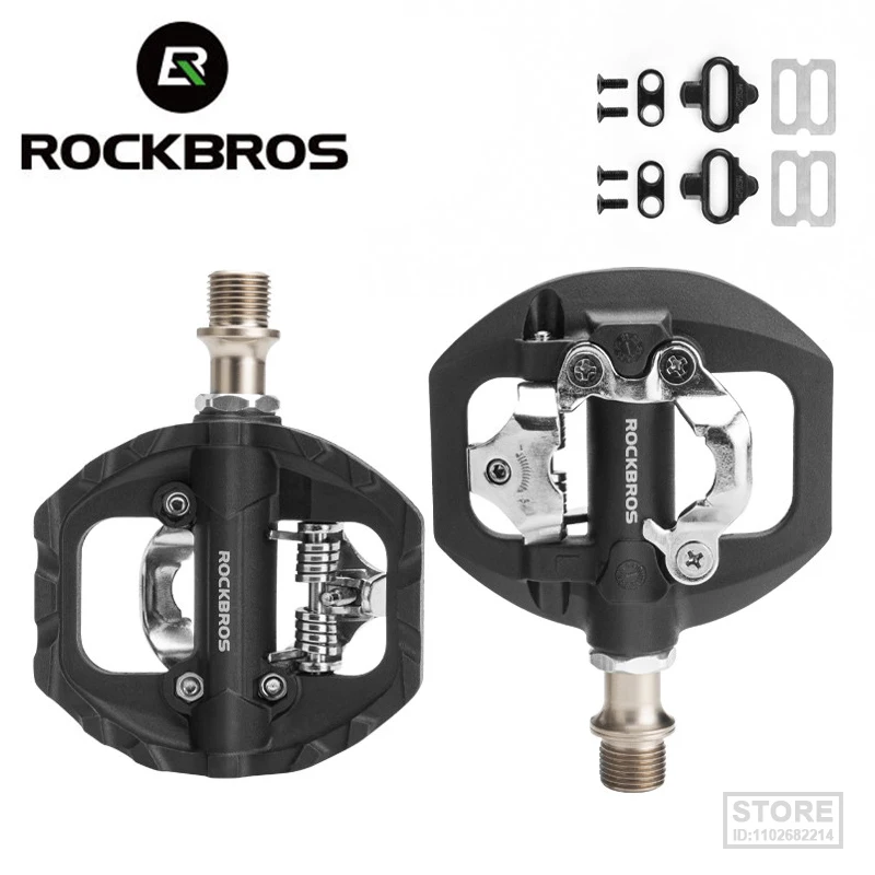 ROCKBROS Bicycle Lock Pedal Free Cleat For Shimano SPD System MTB Road Aluminum Sealed Bearing  Cycling  Accessories