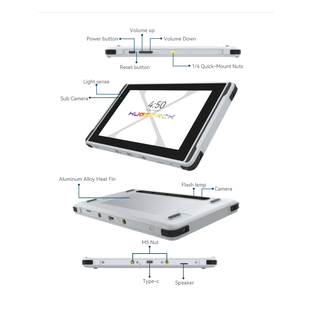 Tablette robuste pour importateur DJI Mavic 3 MINI Air 2 PRO FPV UAV, accessoires de contrôle, lishaus à la lumière du soleil, Android Hugerock X7, 2600Nits