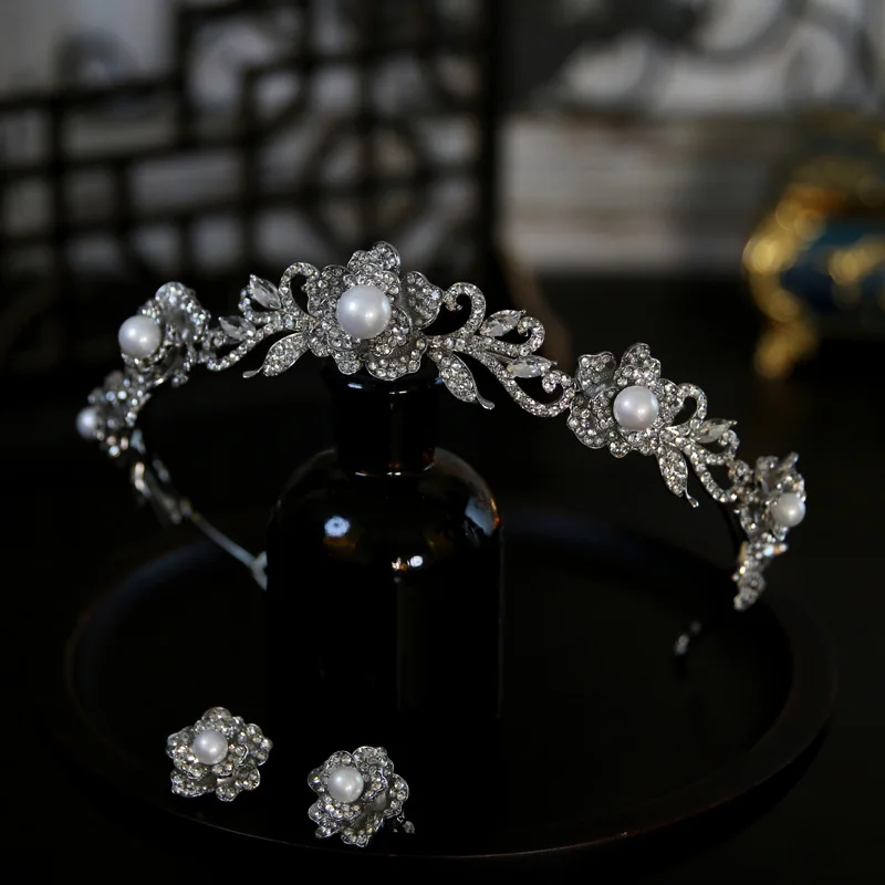 

Хрустальные диадемы и короны для свадьбы, головной убор невесты, жемчужные свадебные повязки на голову, диадемы для женщин и девочек, 15-летний головной убор для выпускного вечера