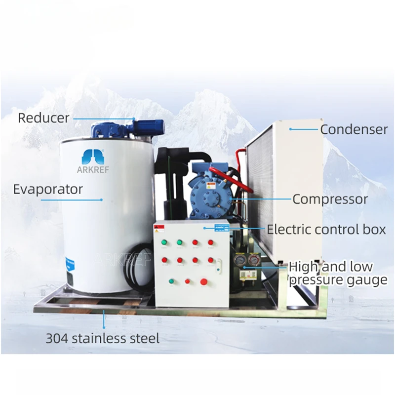 Машина для производства льда с водяным охлаждением для 20T 25T 30T