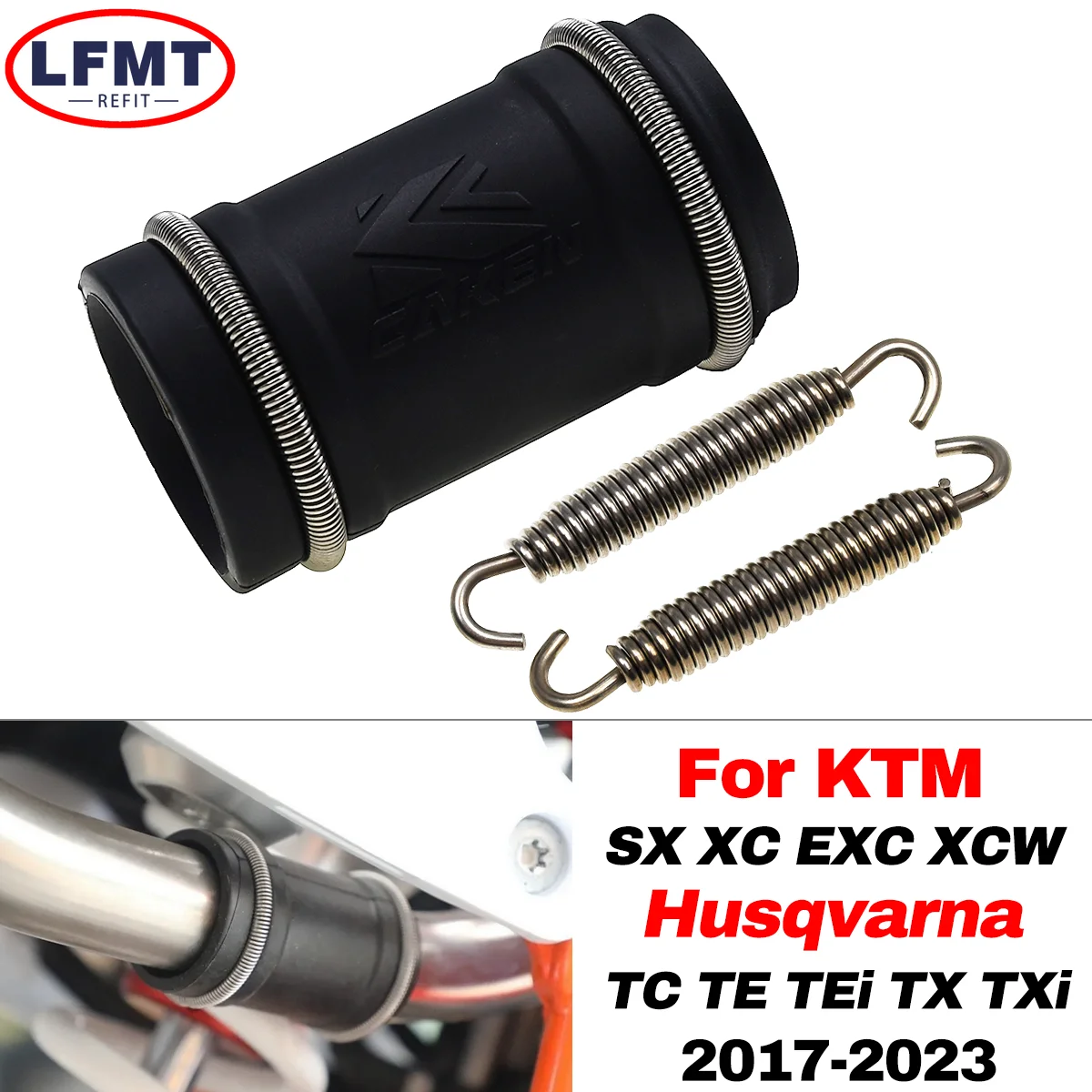 

Exhaust Coupler Silencer Tailpipe Rubber Seal Cover Kit For KTM EXC SX XC XCW 250 300 For Husqvarna TC TE TEi TX TXi 2017-2023