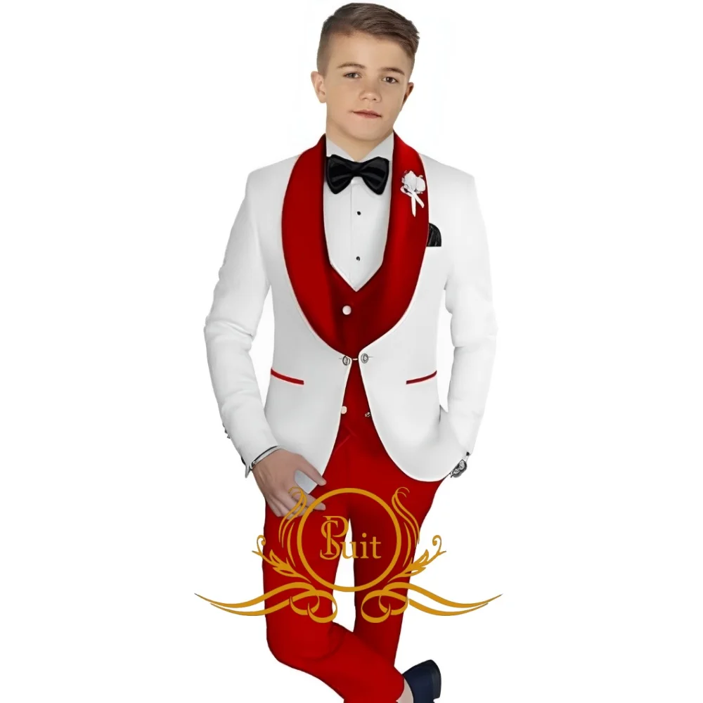 

Suit for Boys Wedding Tuxedo Kids Formal Jacket Pants Vest 3 Piece Set Custom 2-16 Years Old Children's Outfit Classic Clothes