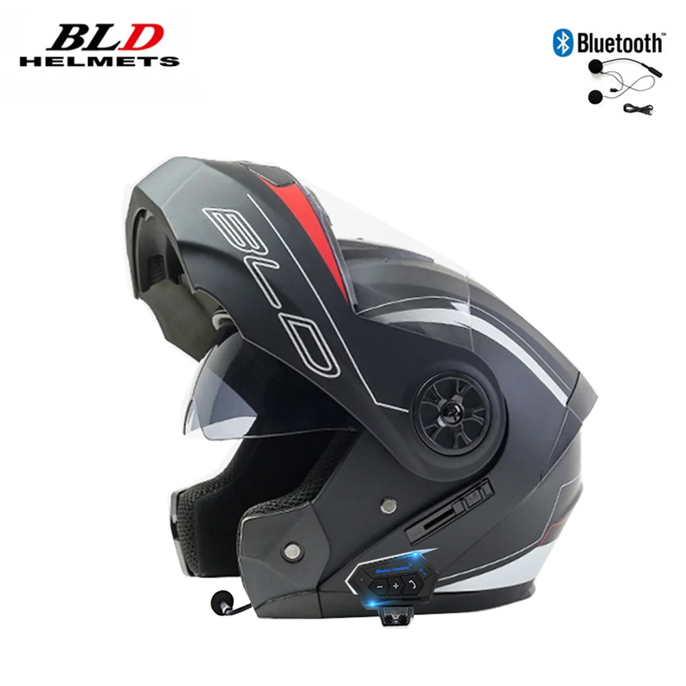 

"Bluetooth BLD-161 Flip Up Motorcycle Helmet Double Lens Racing Unisex Motocross Washable Comfortable Lining Moto Casco Dot Ece