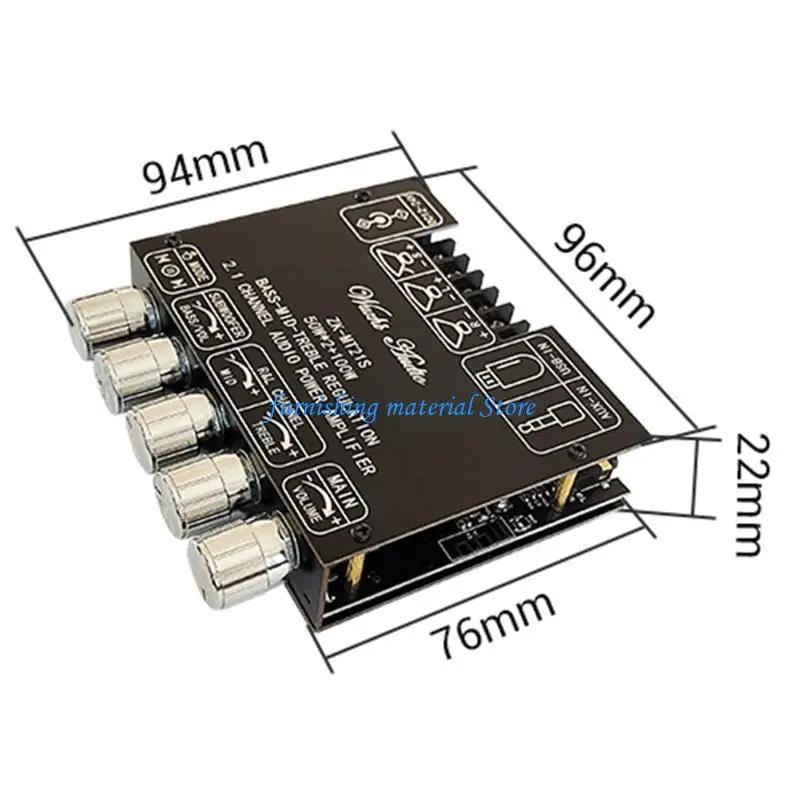 Y5GD ZK-MT21S Bluetooth-Compatible Audio-Digital Power Amplifier Stereo Board for DC 12-24V 50Wx2+100W Amplifier Board