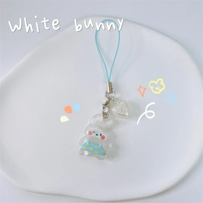 Cute Animal Phone Charm-Kawaii 3D Keychains Transparent Jelly Aesthetic Gift Accessories y2k AirPods strap strings